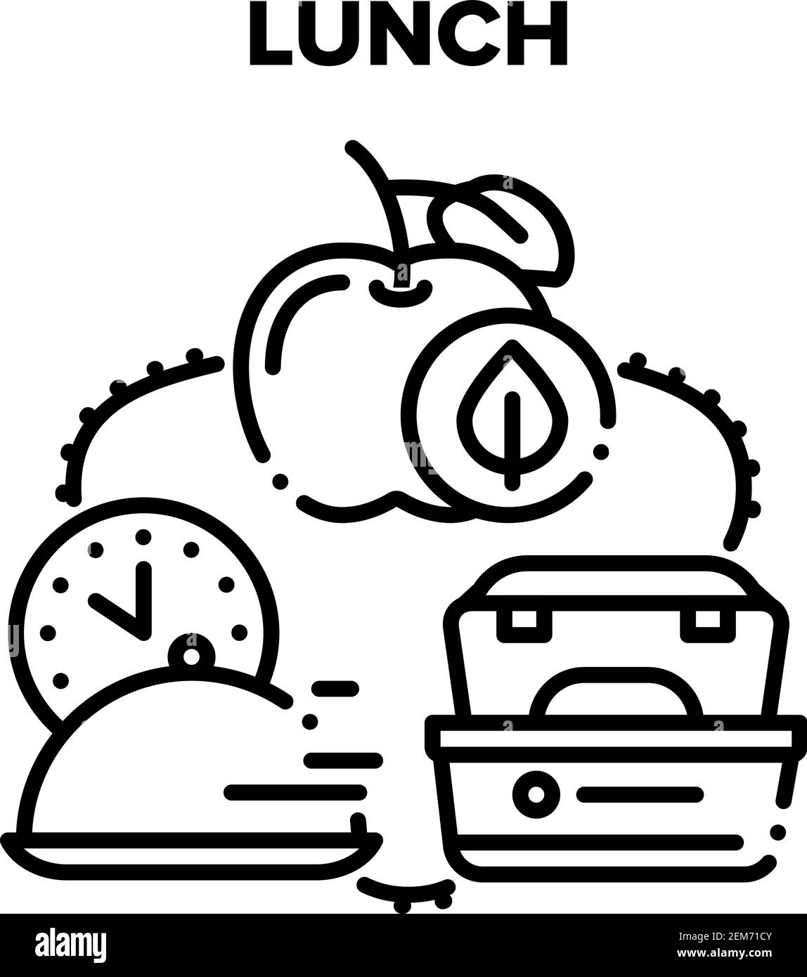 Lunch Gericht Essen Vektor Schwarz Illustrationen Stock Vektor