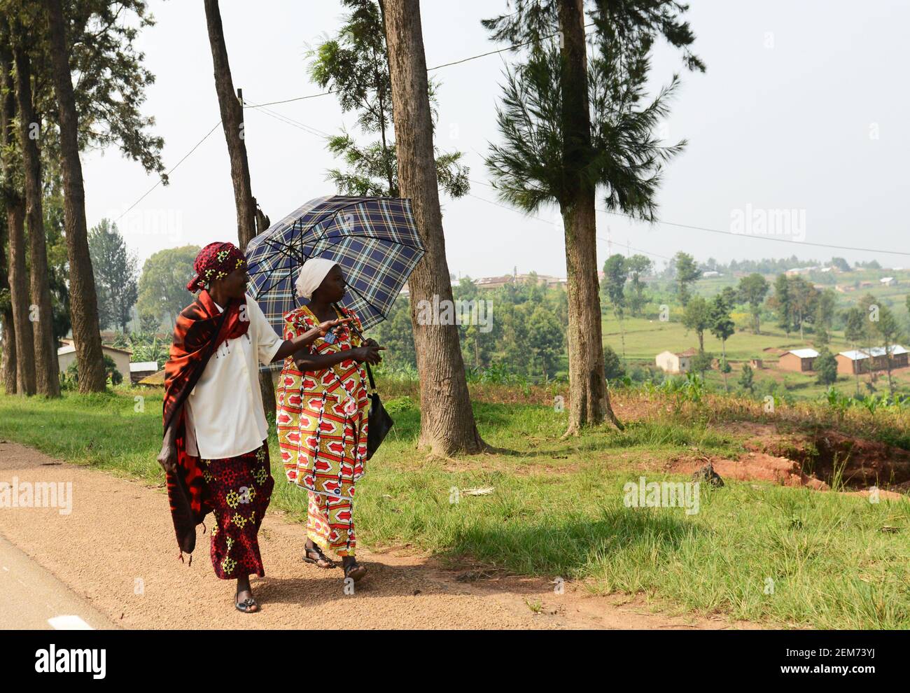 Alltag im ländlichen Ruanda. Stockfoto