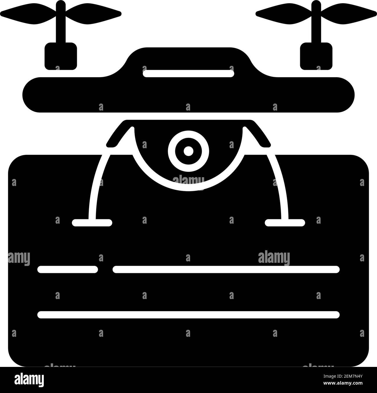 Drohnenlizenz schwarzes Glyphensymbol Stock Vektor