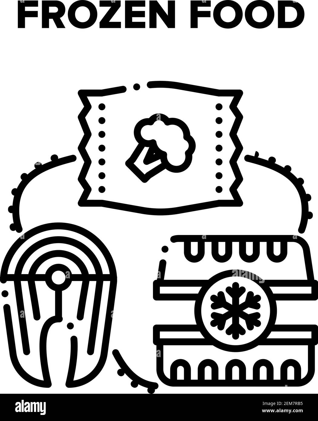 Tiefkühlkost Vektor Schwarz Illustrationen Stock Vektor