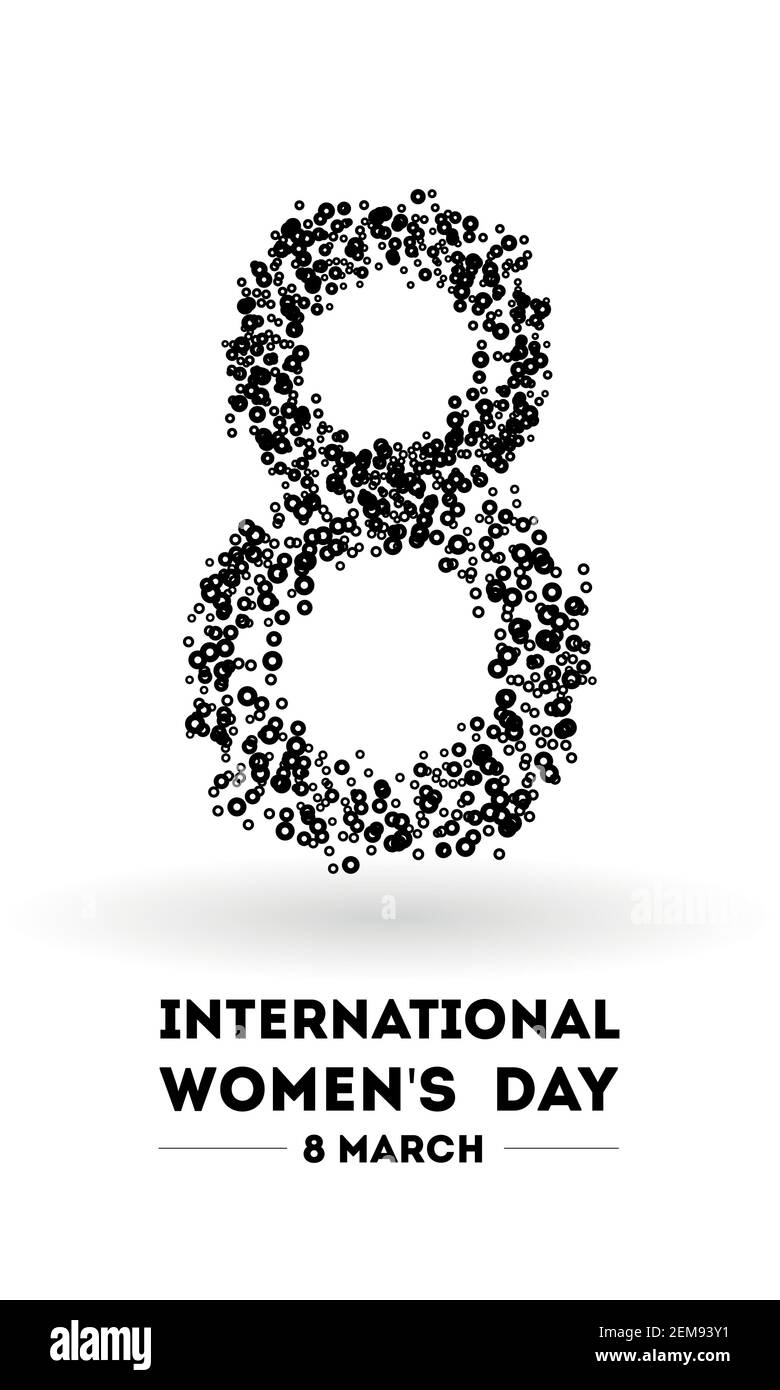 Internationaler Frauentag. März 8. Flaches Design, Vektorgrafik Stock Vektor