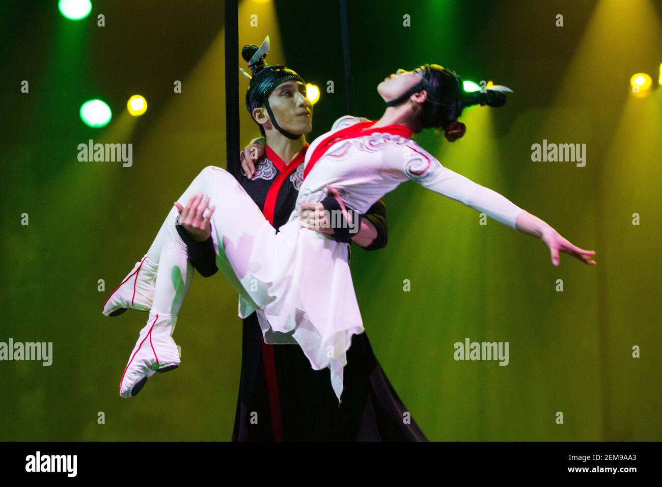 Eine Show und Pressekonferenz mit dem berühmten Imperial Circus of China, mit dem Spektakel China Splendid findet am 17. Januar 2019 in Sao Paulo, Brasilien statt. Die Präsentationen finden zwischen dem 17. Und 27. Januar in der Credicard Hall, Sao Paulo, statt. Es gibt 20 Akten in vier Teilen, die die Jahreszeiten darstellen. Dieses Jahr wird eine Hommage an das traditionelle China sein, mit Zahlen, die Teil der ersten Zirkusschau in Brasilien waren. (Foto: Thamiris Souza/Fotoarena/Sipa USA) Stockfoto