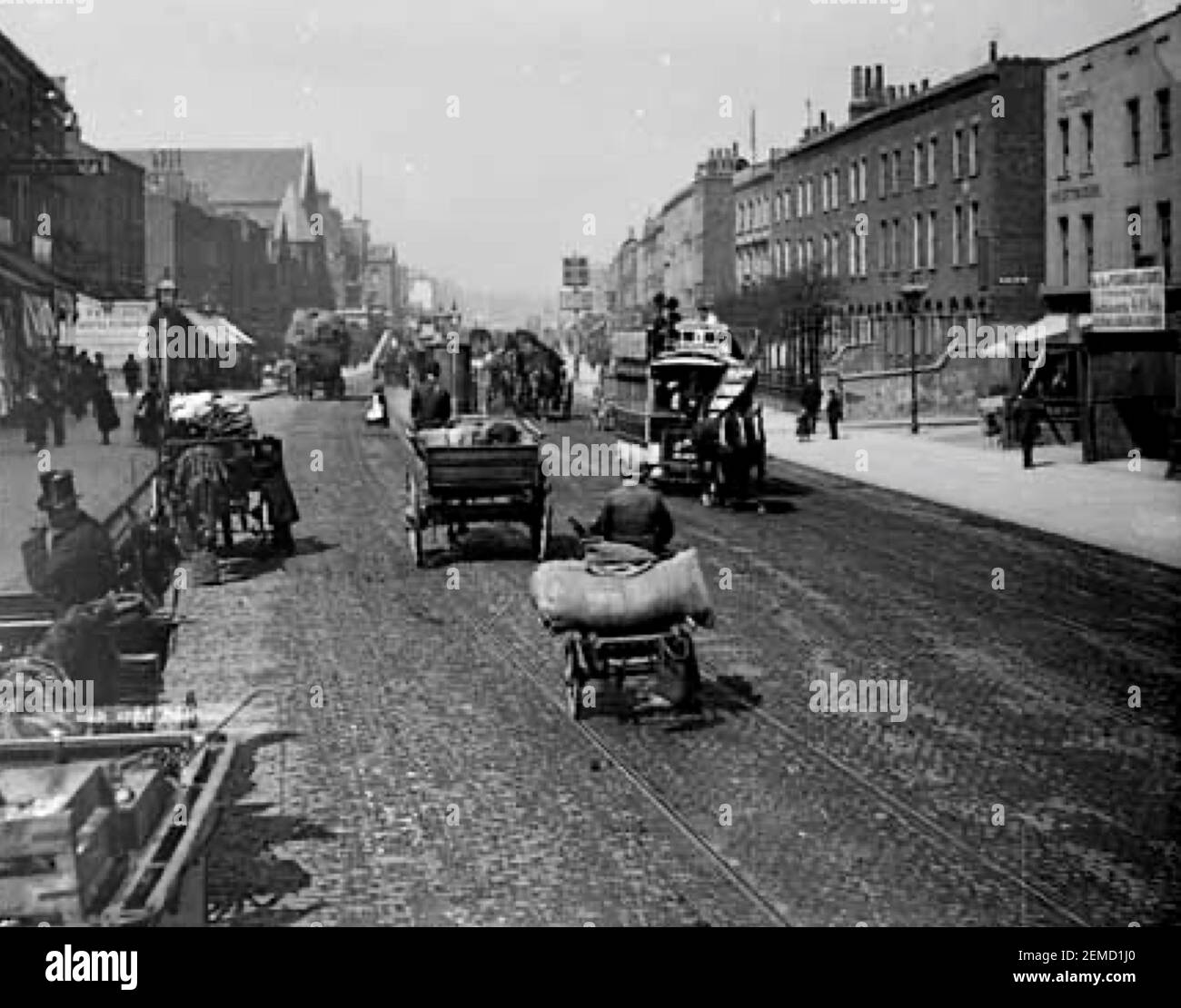 Vintage-Fotografie der Old Kent Road, Southwark, London - 1885. Stockfoto