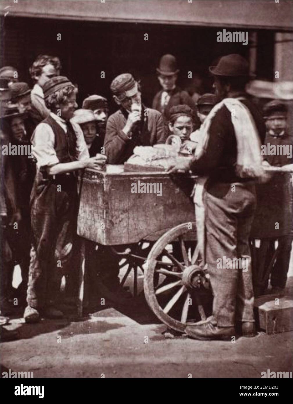 Halfpenny ICES - 1877 Foto von John Thomson. Stockfoto