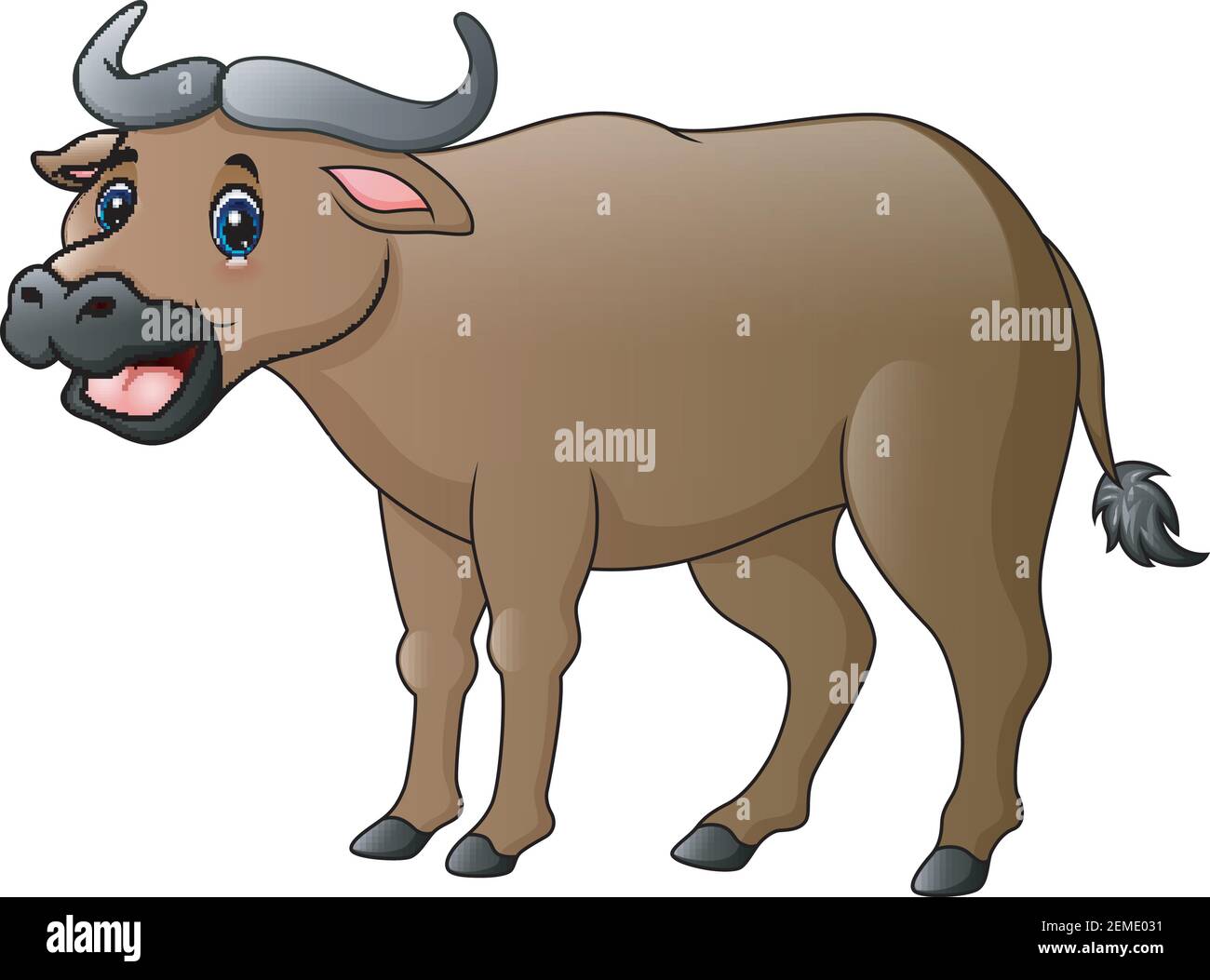 Vektor-Illustration von Cute Büffel Cartoon Stock Vektor