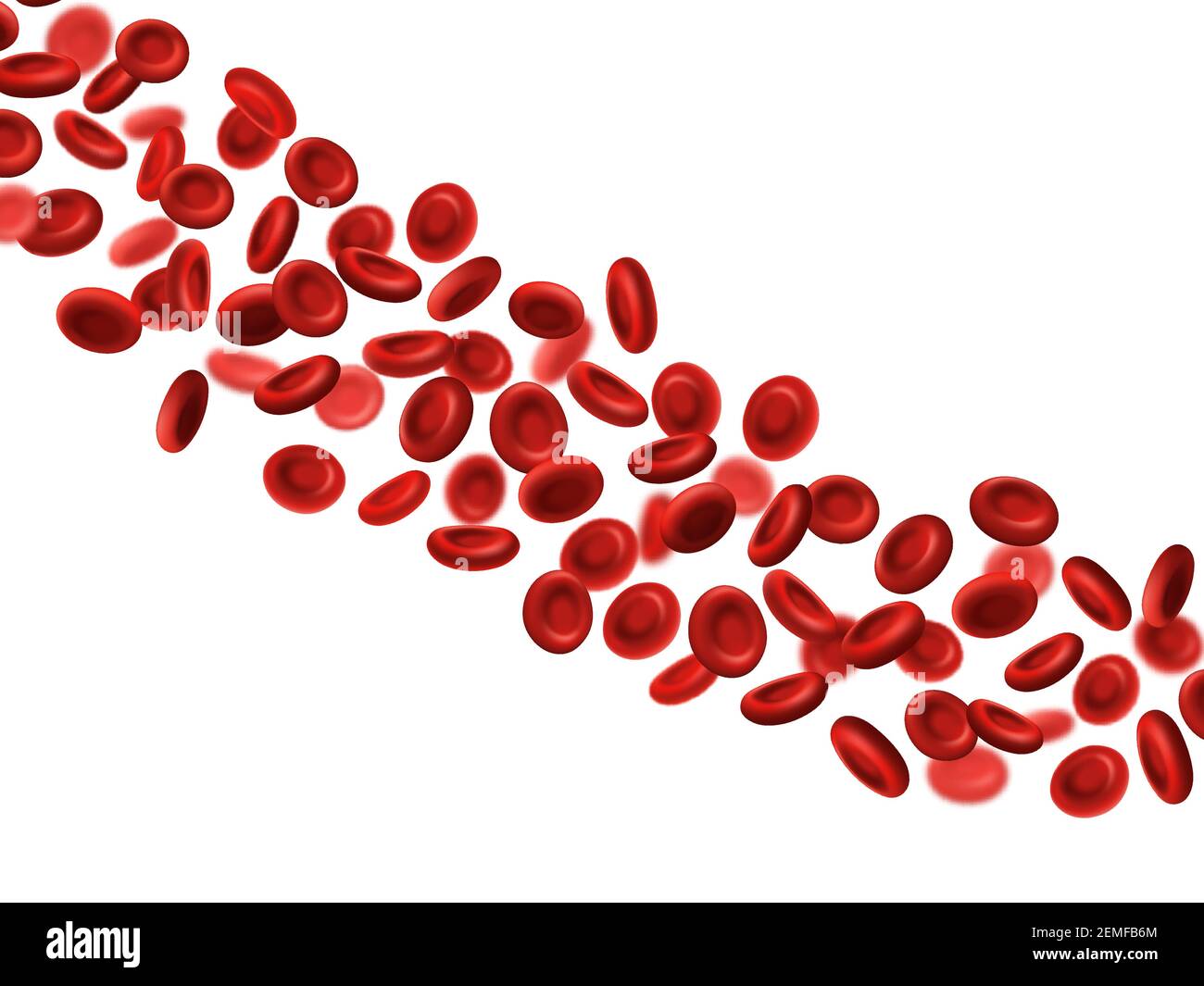Rote Blutkörperchen, medizinische Hämoglobin Erythrozyten, Vektor medizinische Arterie Blutfluss. 3D rote Blutkörperchen der Vene für Medizin und Humanbiologie, Stock Vektor