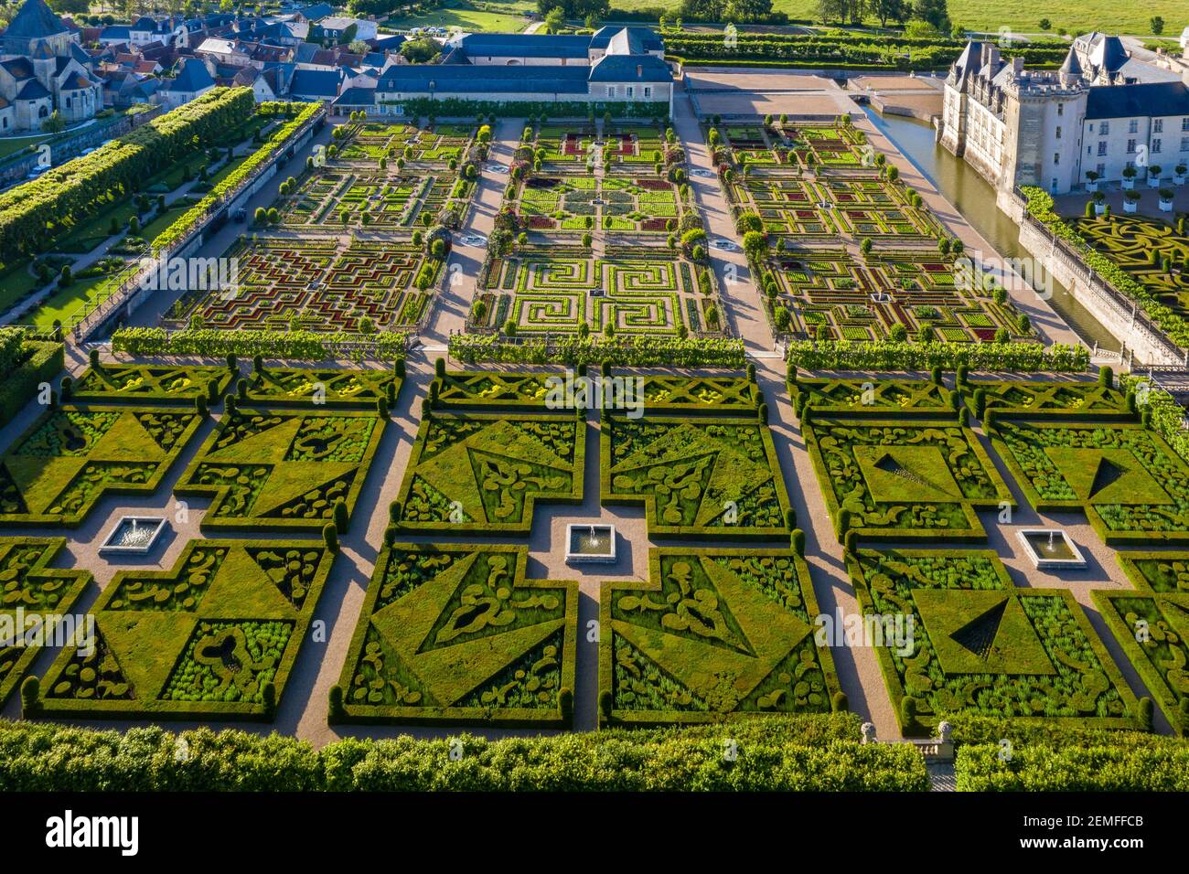 Frankreich, Indre et Loire, Loiretal, das von der UNESCO zum Weltkulturerbe erklärt wurde, das Schloss und die Gärten von Villandry, der Ziergarten und die Vegeta Stockfoto