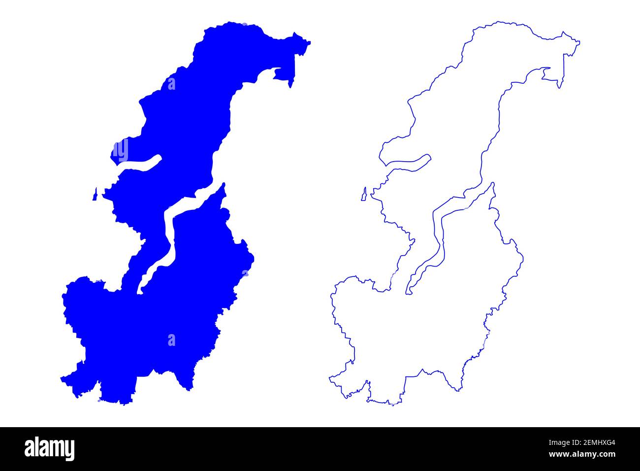 Como Provinz (Italien, Italienische Republik, Lombardei Region) Karte Vektor-Illustration, scribble Skizze Provinz Como Karte Stock Vektor