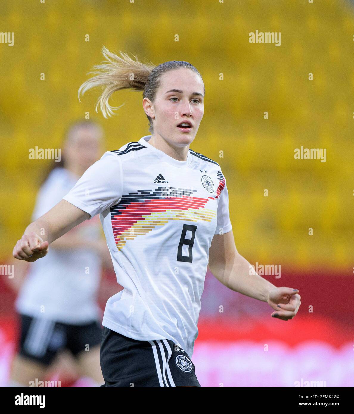 Sydney LOHMANN (GER) Fußball Laenderspiel Frauen, Mini-Turnier - drei Nationen. Ein Tor, Deutschland (GER) - Belgien (Bel) 2: 0, am 21. Februar 2021 in Aachen. â Verwendung weltweit Stockfoto