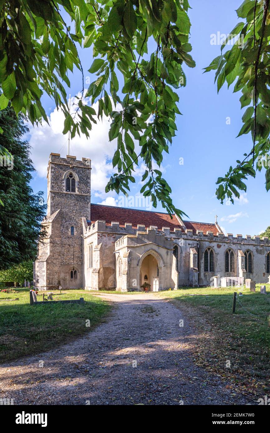 All Saints Church im Dorf Acton, Suffolk UK Stockfoto