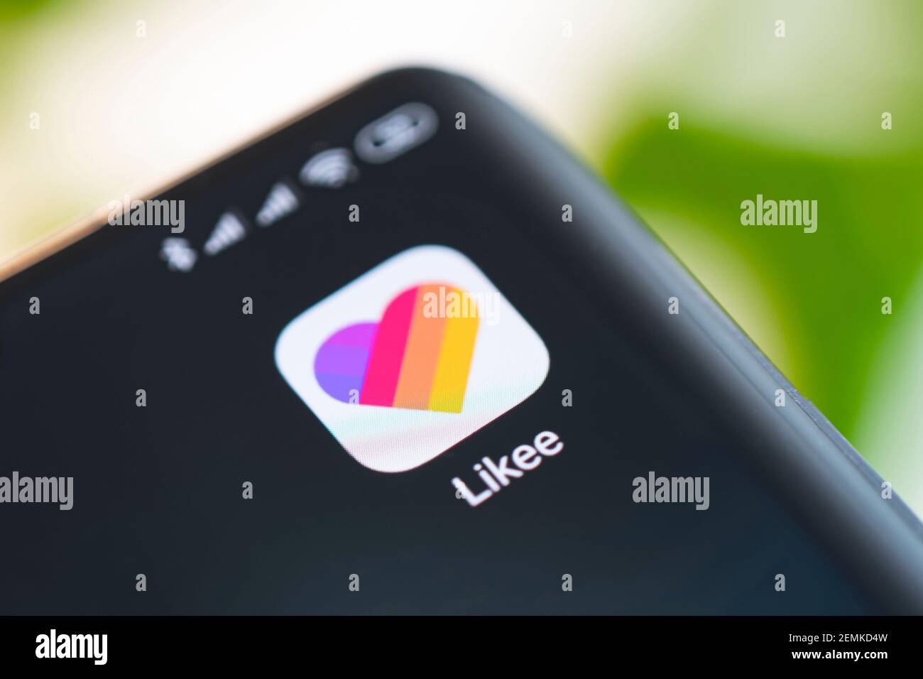 Likee ist ein alter Name für LIKE, ein soziales Netzwerk, in dem Benutzer erstellen und verteilen Sie kurze Musikvideos mit der Möglichkeit, Spezialeffekte und Augme hinzufügen können Stockfoto