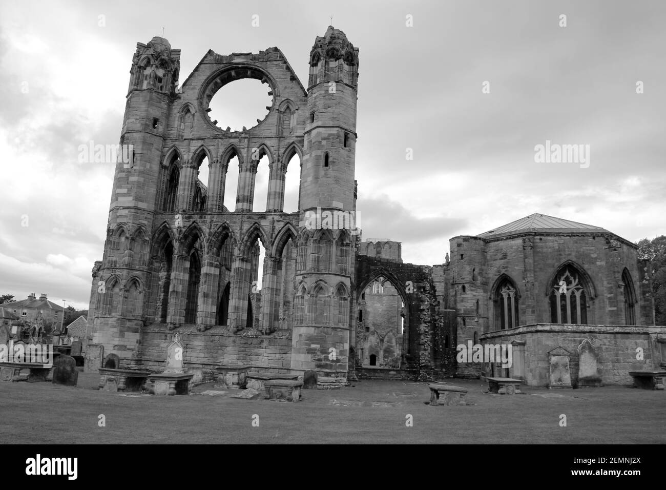 Elgin Cathedral ist eine historische Ruine, Schottland Stockfoto