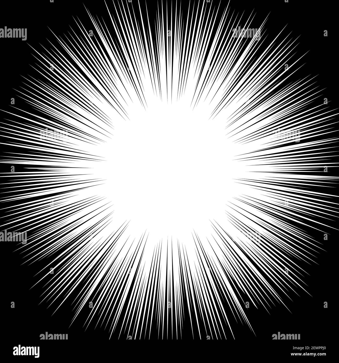 Burst abstraktes Muster schwarz weiß, Illustration radial Stock Vektor