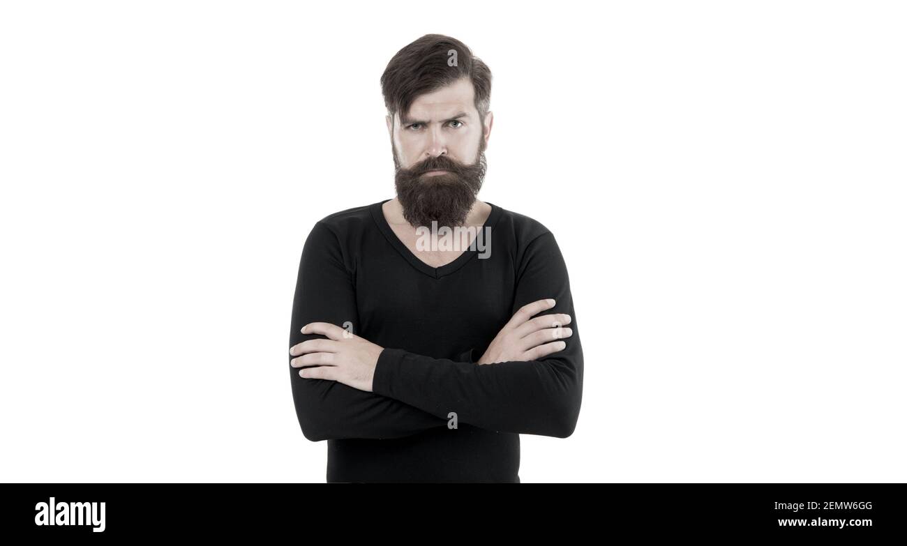 Schoner Mann Hat Brunette Haare Stilvolle Kerl Mit Langem Bart Bartige Manner Mit Trendigem Look Brutal Hipster Mannliche Mode Und Schonheit Voller Vertrauen Hipster Tragen Casual Outfit Stockfotografie Alamy