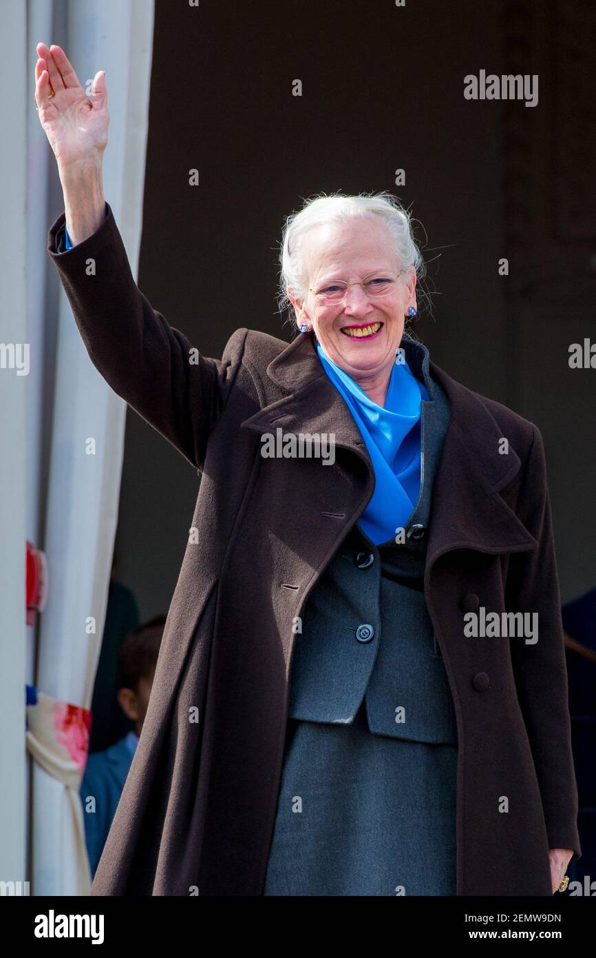 Königin Margarethe von Dänemark bei den Feierlichkeiten zum Geburtstag von Königin Margarethe 79th im Schloss Marselisborg in Aarhus, Dänemark. (Foto von DPPA/Sipa USA) Stockfoto