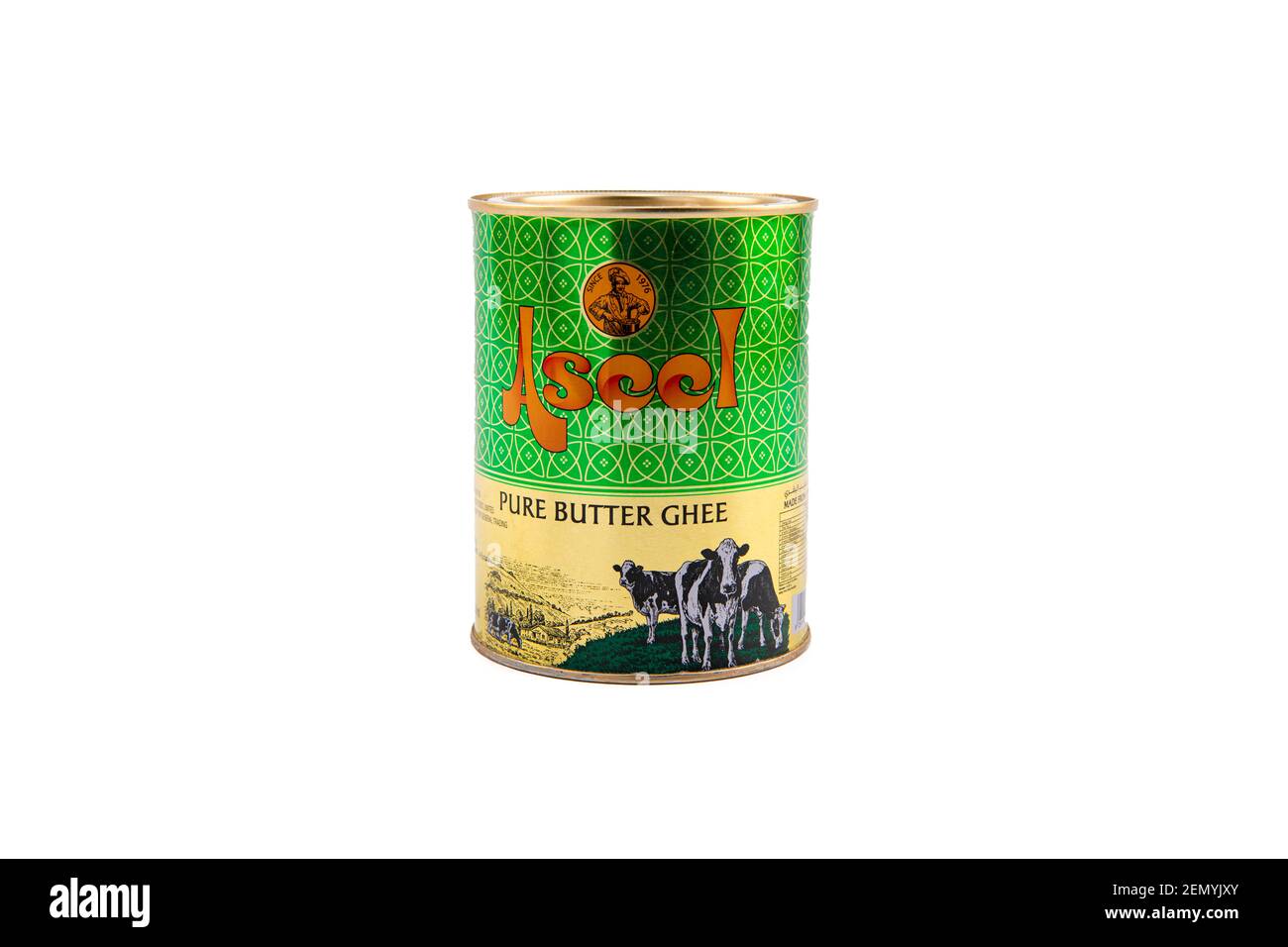 Aseel Pure Butter Ghee auf weißem Hintergrund Stockfotografie - Alamy