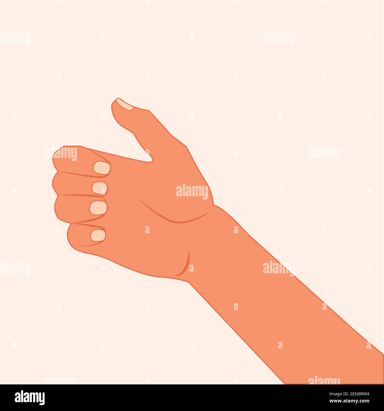 Finger Rechtschreibung Buchstaben oder Alphabet in American Sign Language Recognizer. Handbewegung. Menschliche Hand mit Fingern in Faust geballt Vektor Illustration Stock Vektor