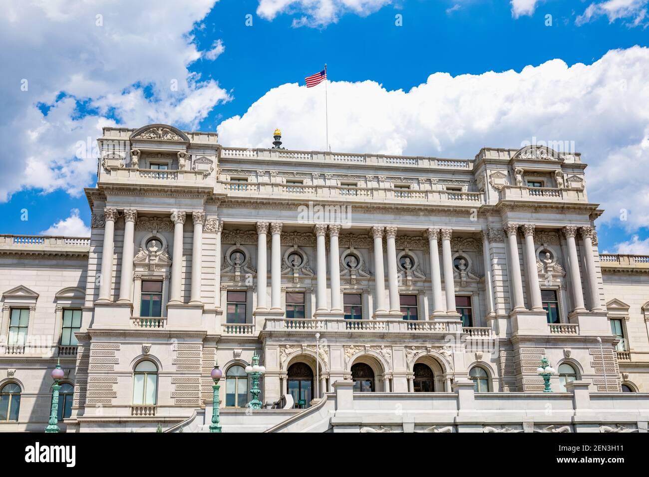 Außenansicht der Library of Congress Thomas Jefferson Building auf dem Capitol Hill in Washington, DC Stockfoto