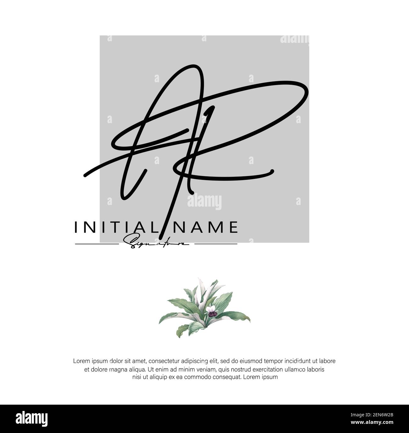 Eine R AR-Initialhandschrift und ein Signaturlogo. Beauty Vektor anfängliches Logo .Mode, Boutique, Blumen und botanische Stock Vektor