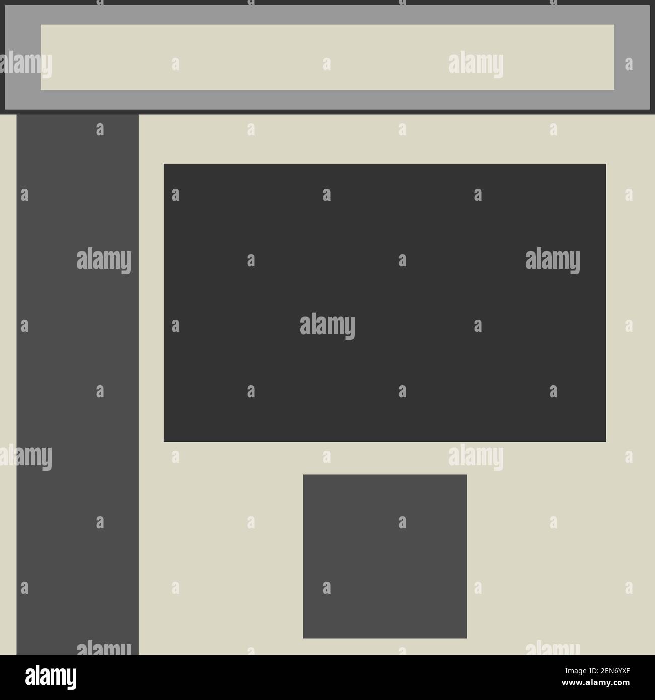 Ein abstraktes, neutrales Graustufen-Block-Textfeld-Layout-Hintergrundbild. Stock Vektor