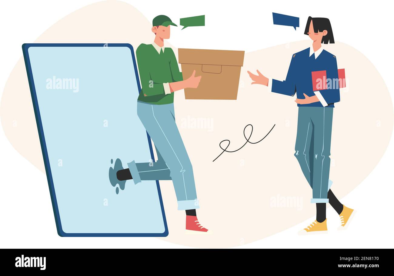 Online-Transaktion die Eröffnung eines neuen Startup-Unternehmens Stock Vektor