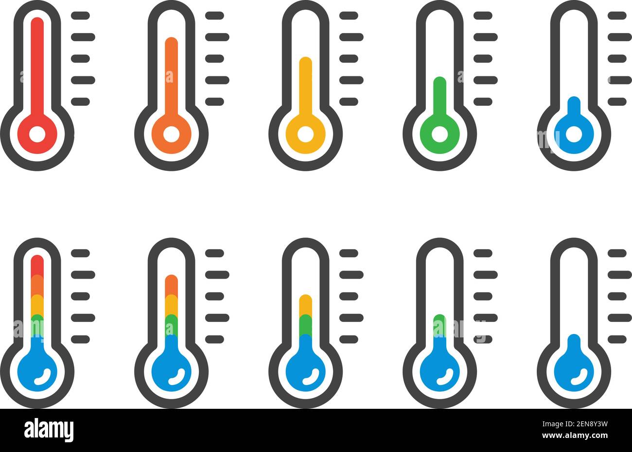 Symbol für Thermometer und Temperatur, Vektor und Abbildung Stock Vektor