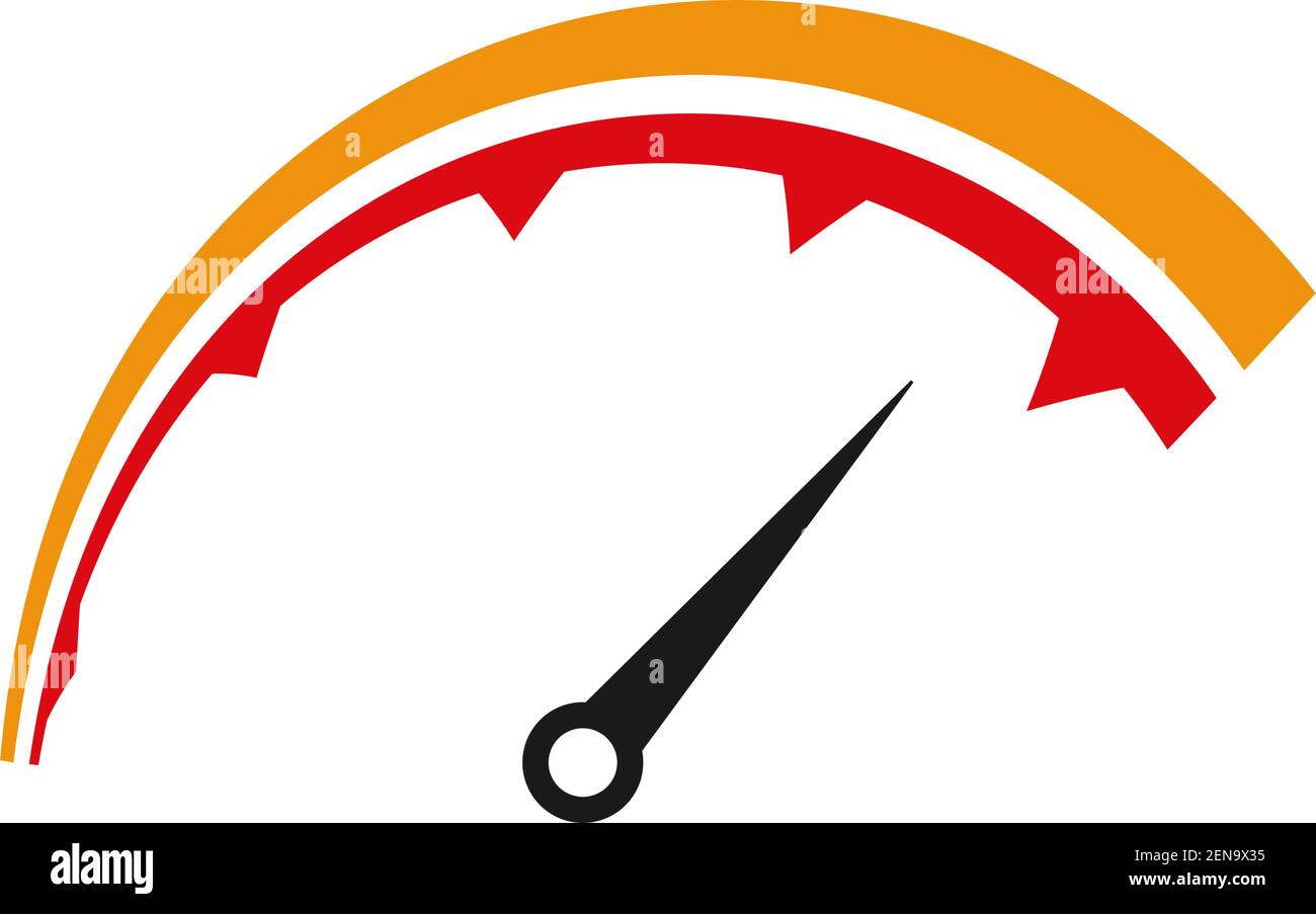 Geschwindigkeitsmesser Symbol Design Vorlage Vektor isoliert Stock Vektor