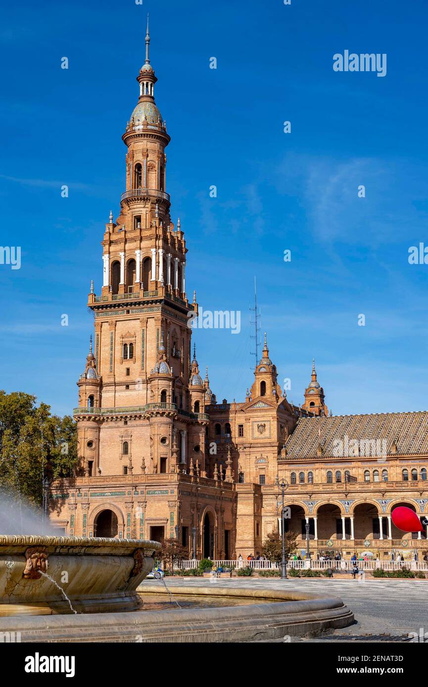 Sevilla. Spanien. 12,11.2016. Plaza España in der Stadt Sevilla. Stockfoto