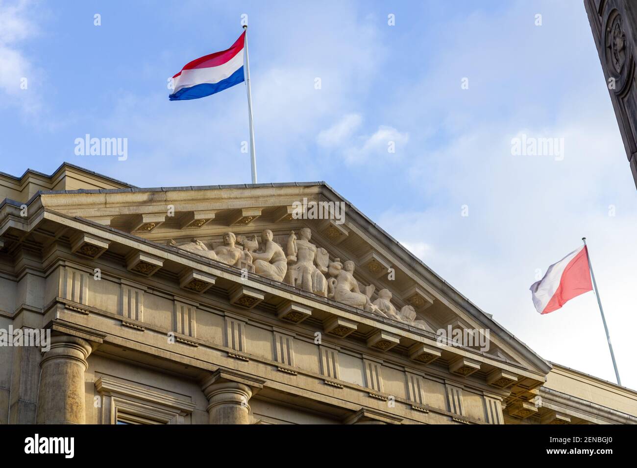 Niederländische und Utrecht Flagge Stockfoto