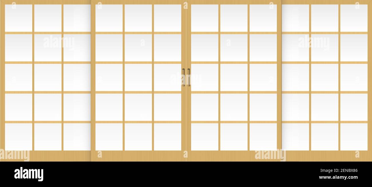 Shoji ( japanische traditionelle Türfenster ) Vektor-Illustration Stock Vektor