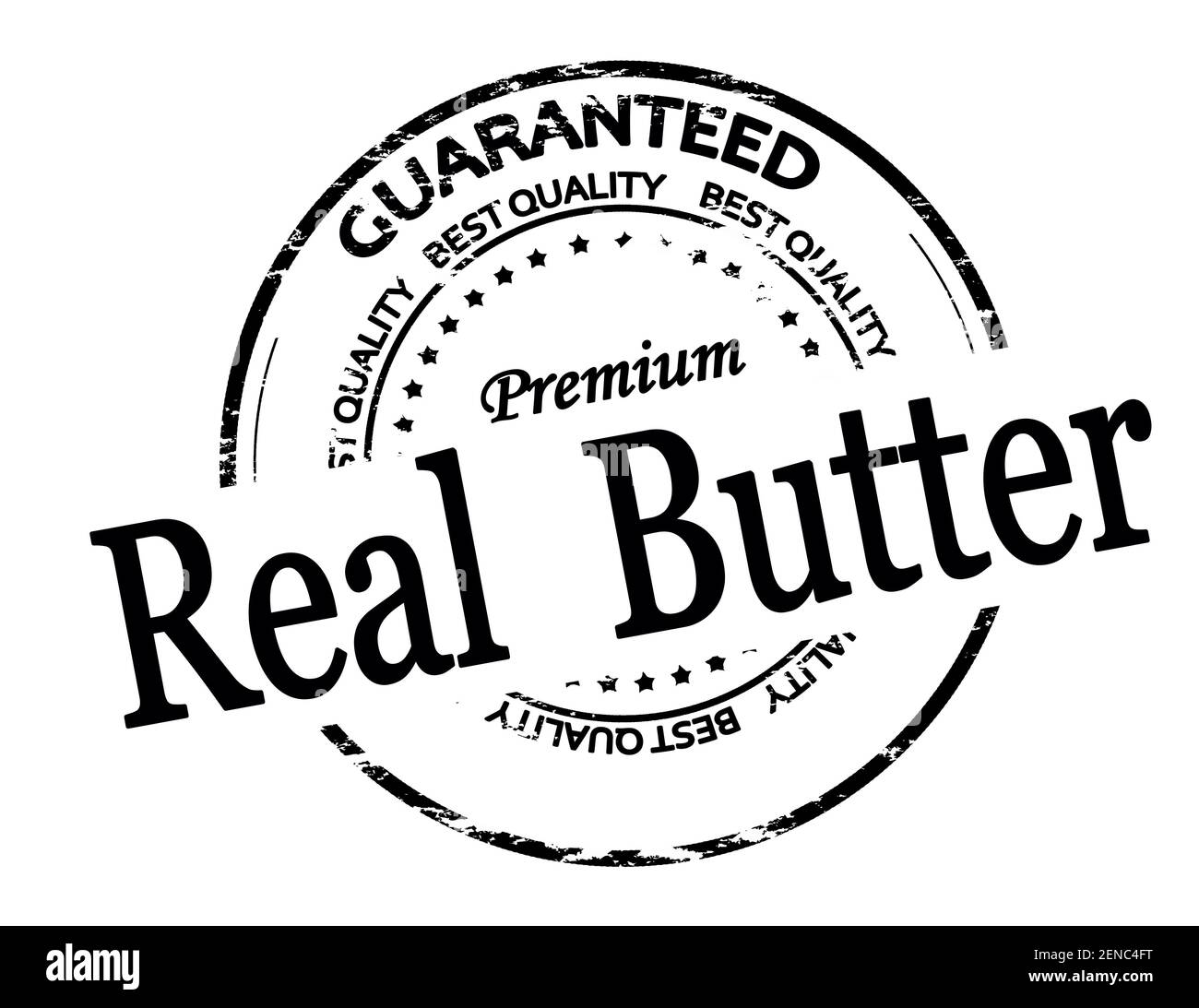 Stempel mit Text echte Butter innen, Vektor-Illustration Stockfoto