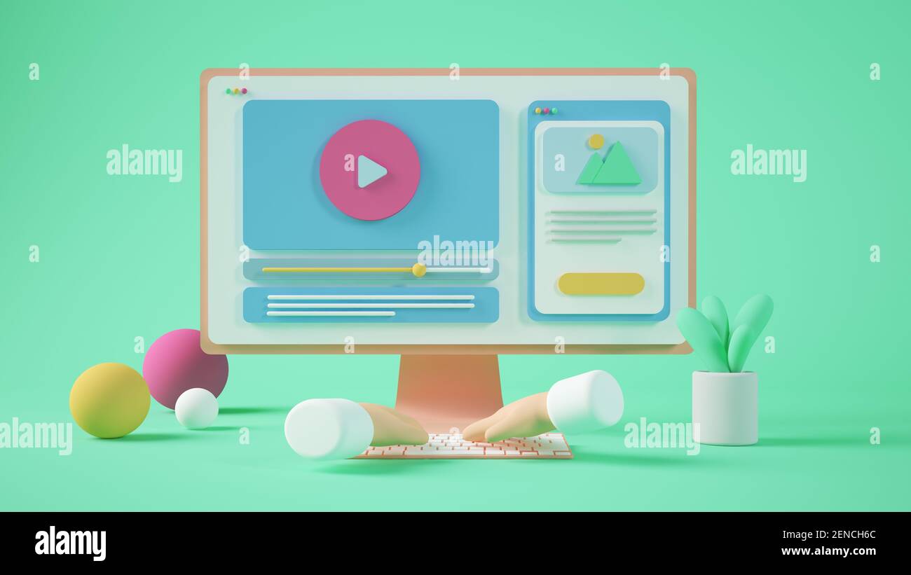 Minimal 3D Rendering Computer Illustration 3D Rendering Stockfoto