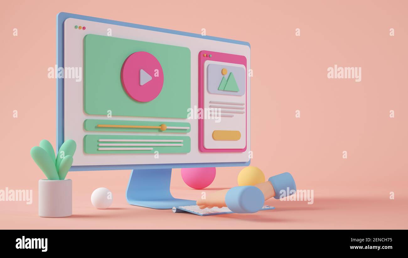 Minimal 3D Rendering Computer Illustration 3D Rendering Stockfoto