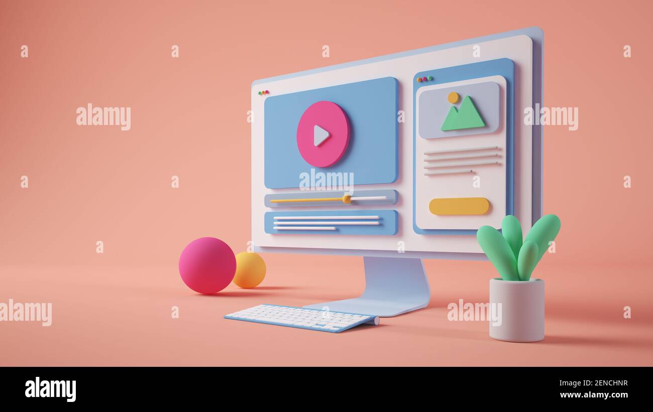 Minimal 3D Rendering Computer Illustration 3D Rendering Stockfoto