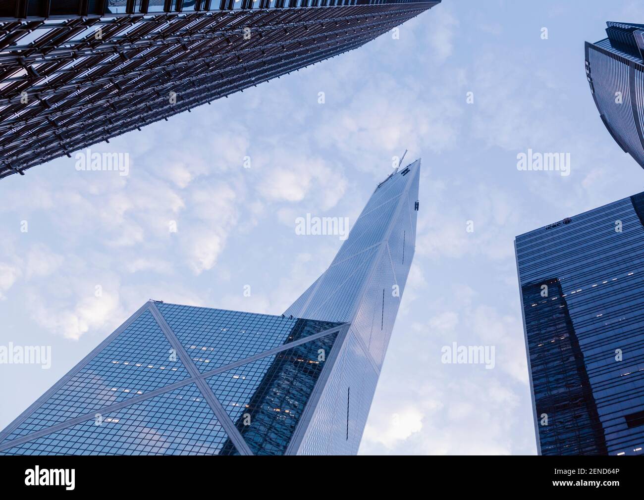 Hongkong, China. Bank of China Tower an der 1 Garden Road. Das Gebäude ist 367,4 Meter oder 1.205,4 Fuß hoch und wurde 1990 fertiggestellt. Es war designt Stockfoto