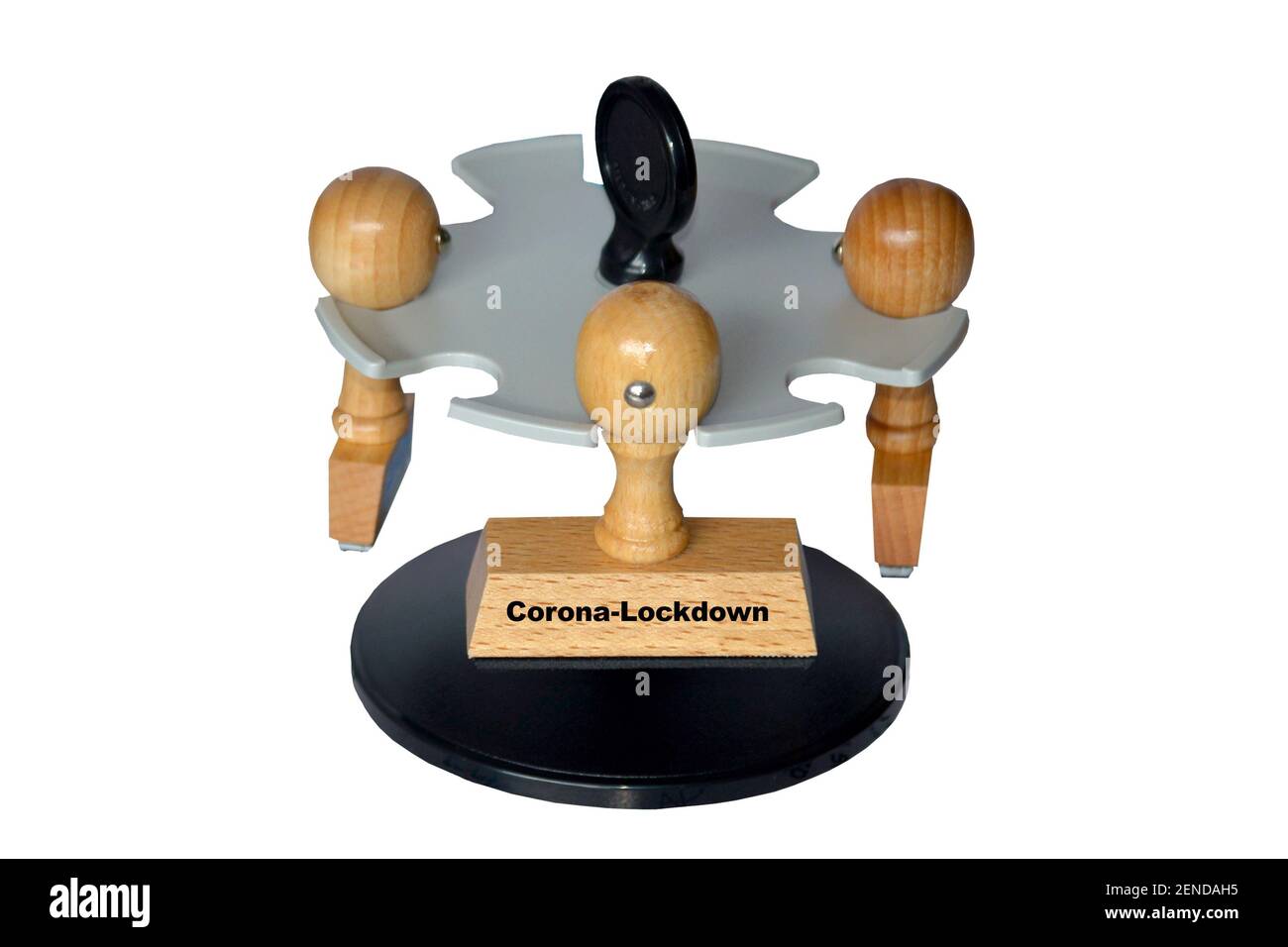 Stempel mit der Aufschrift: Cornona-Lockdown, Seuche, Ansteckung, Ausgangsperre, Pandemie, Rise, Virus, Cotona, Lockdown, Stockfoto