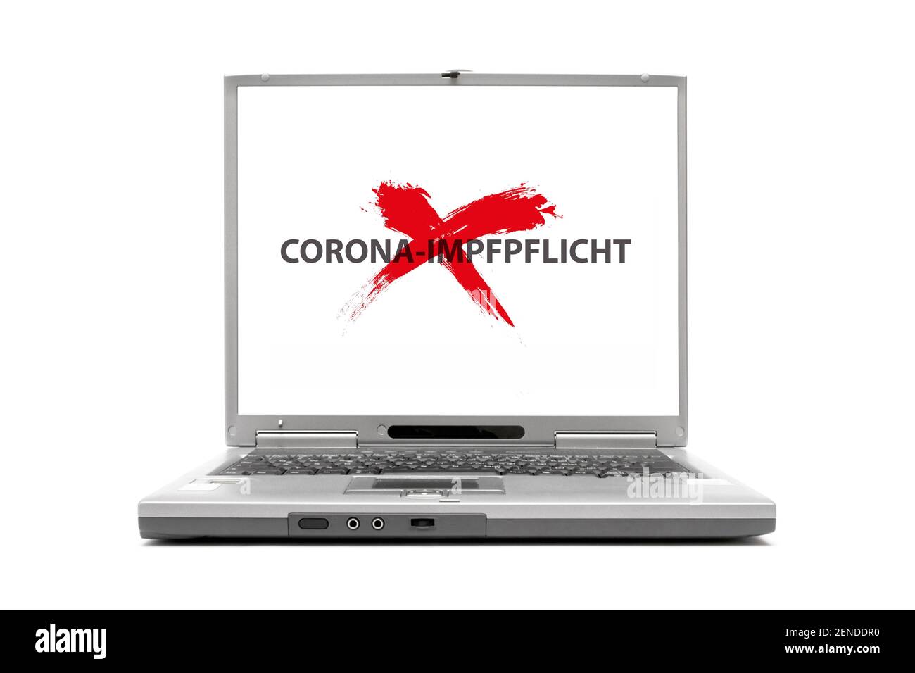 Laptop, Corona Impfstoff, Shutdown, Impfflicht, Zulassung, MRNA-1273, Impfzentrum, BNT162b2, BioNTech, Pfizer, Stockfoto