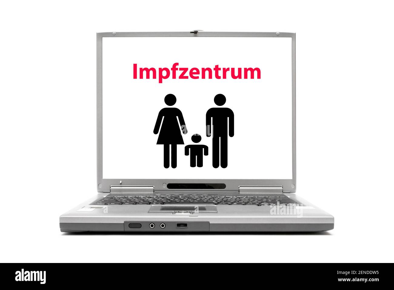 Laptop, Corona Impfstoff, Shutdown, Impfflicht, Zulassung, MRNA-1273, Impfzentrum, BNT162b2, BioNTech, Pfizer, Stockfoto