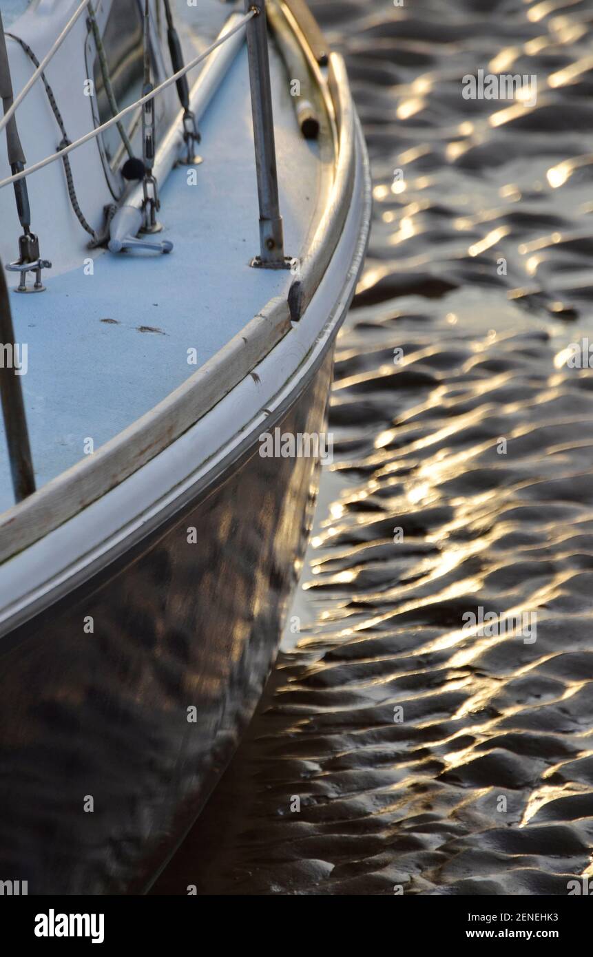 Abendsonne auf Schlamm blakeney Hafen Ebbe norfolk england Stockfoto