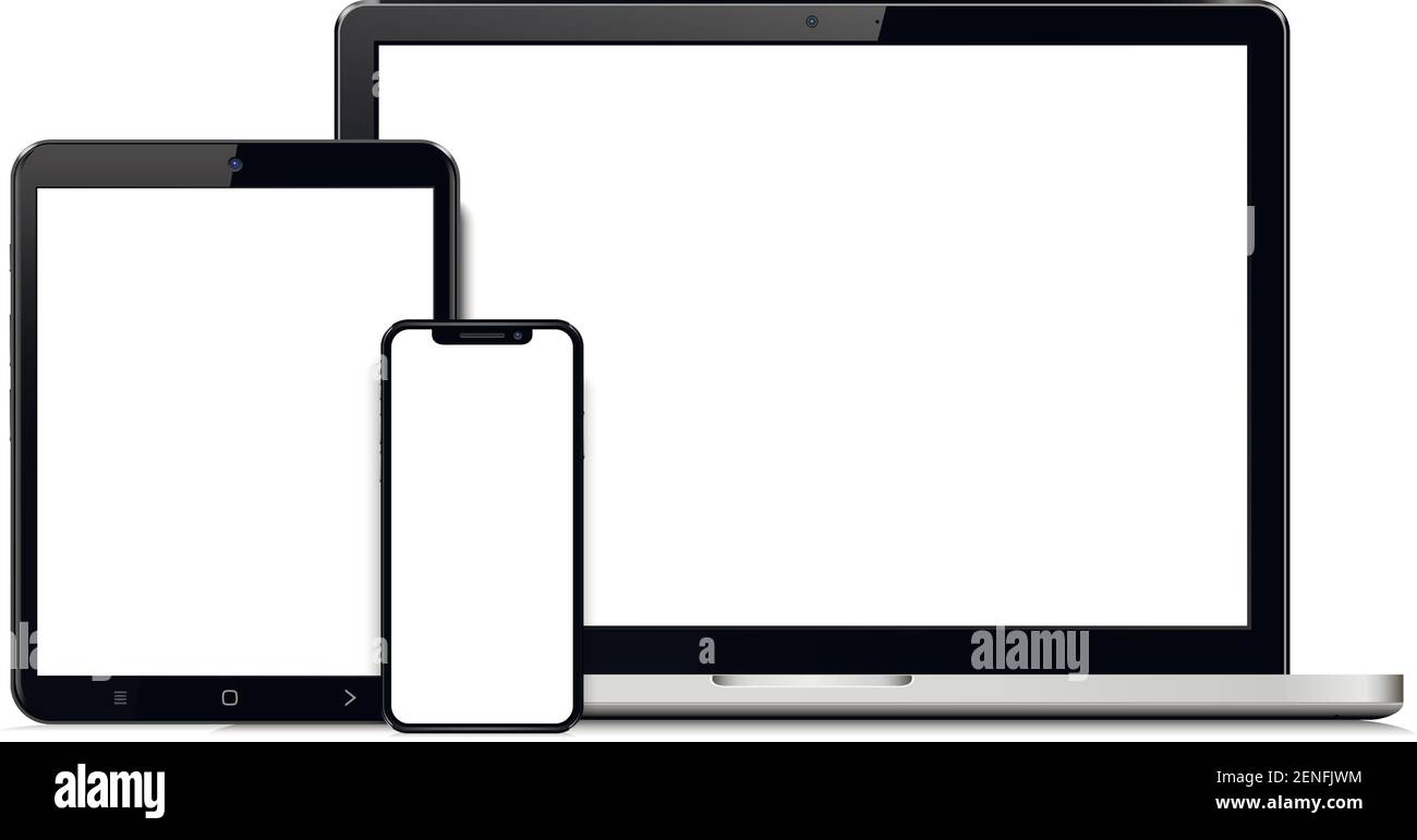 Reaktionsschnelles Design für Laptop, Tablet und Smartphone Stock Vektor