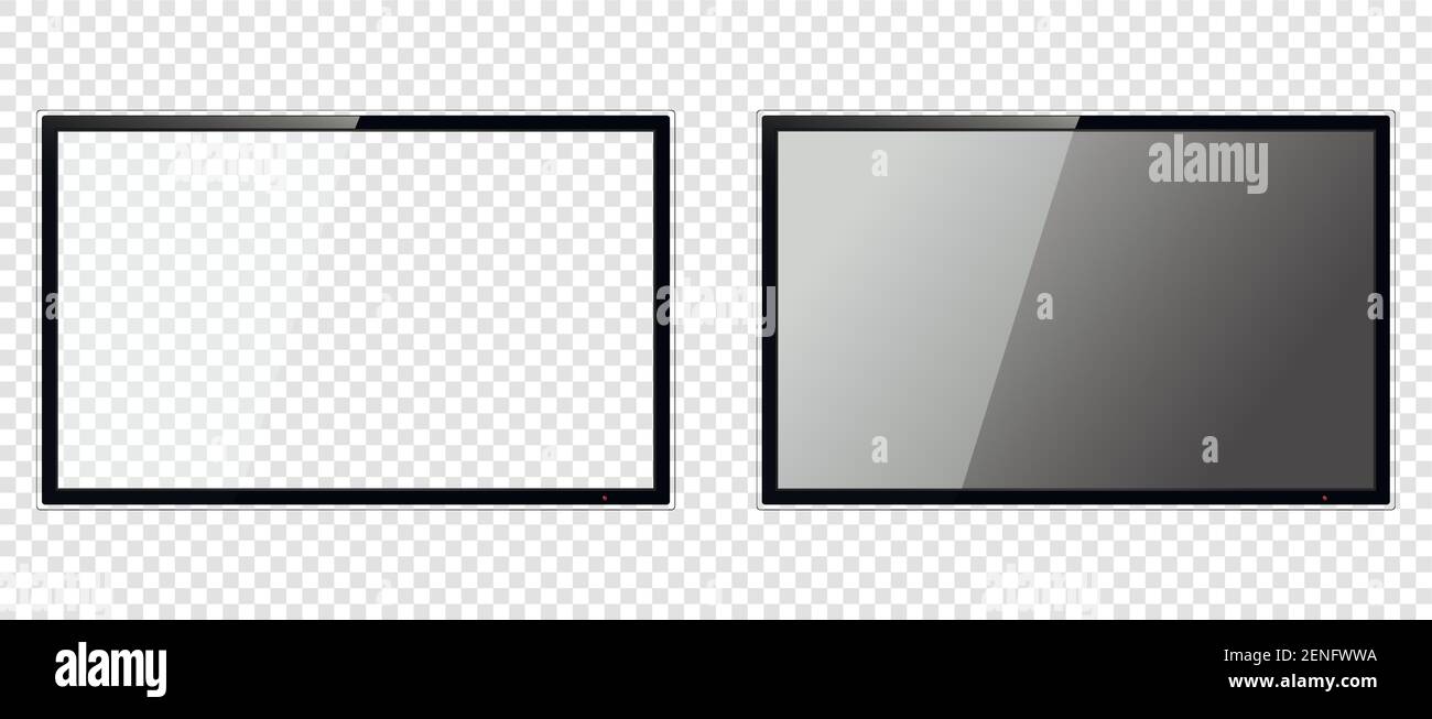 Leerer TV-Frame auf transparentem Hintergrund isoliert Stock Vektor