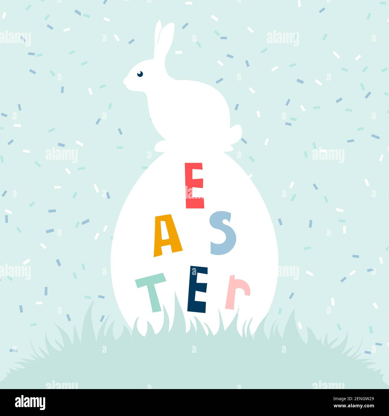 Osterkarte für Osterferien. Designkonzept. Vektorgrafik Stockillustration. Ostern, April, Kunst, Hintergründe, Feier Stock Vektor