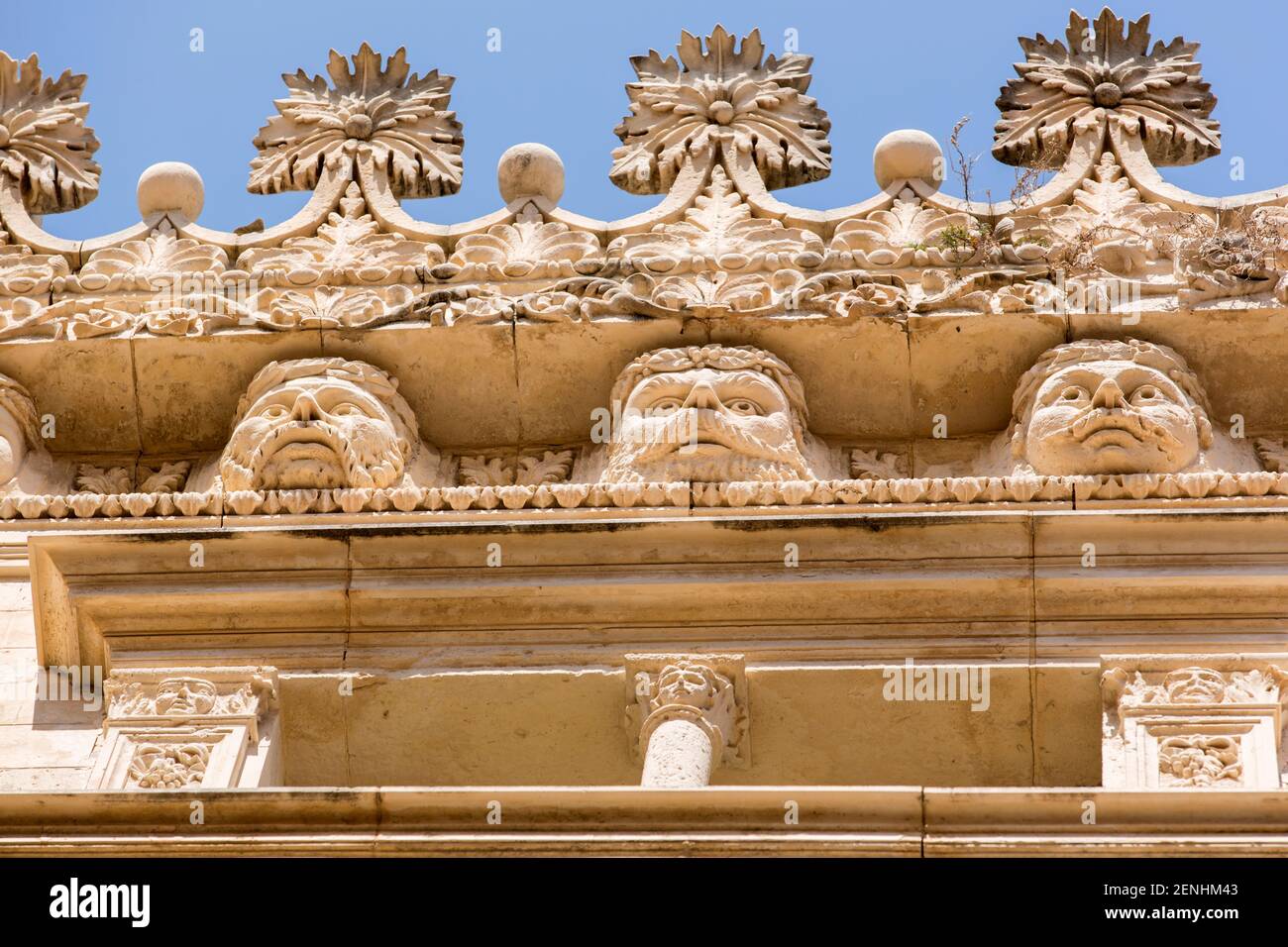 Italien, Sizilien, Siracusa, Ortigia, Palazzo Impellizzeri Fassade Stockfoto