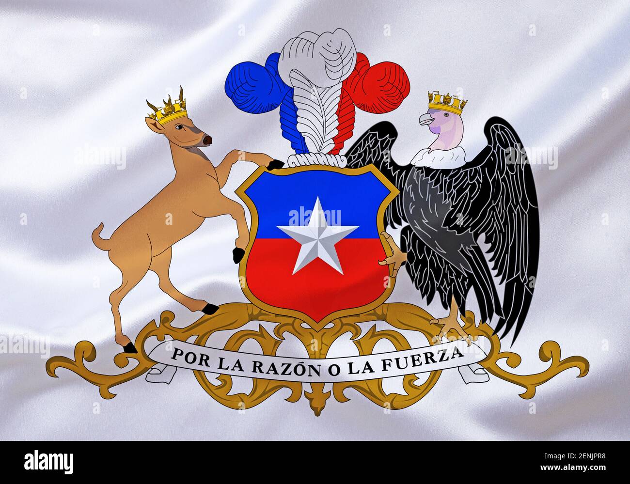 Das Wappen von Chile, Land in Südamerika, Stockfoto