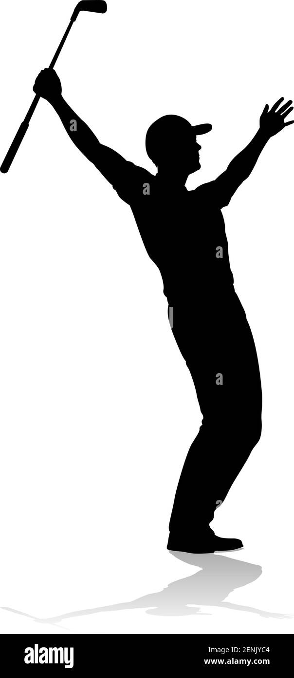 Golfspieler Golf Sport Person Silhouette Stock Vektor