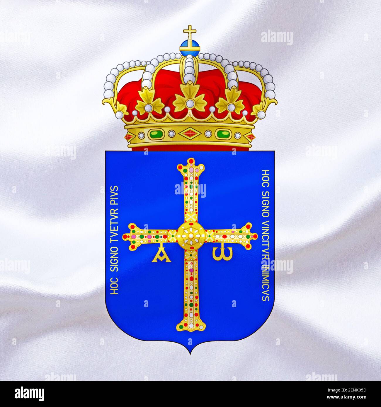 Das Wappen von Asturien, Spanien, Stockfoto