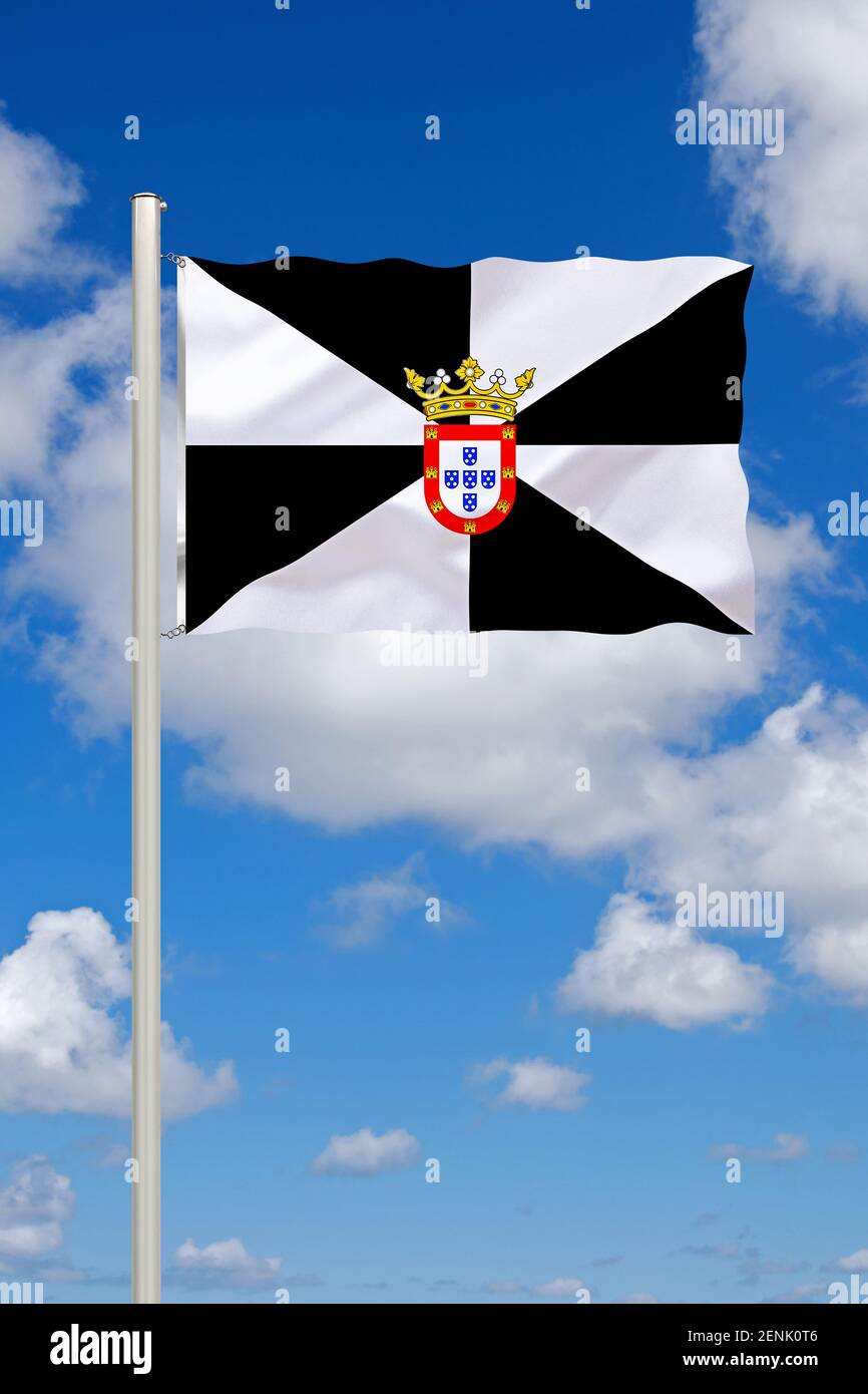 Die Flagge von Ceuta, Spain, Stockfoto