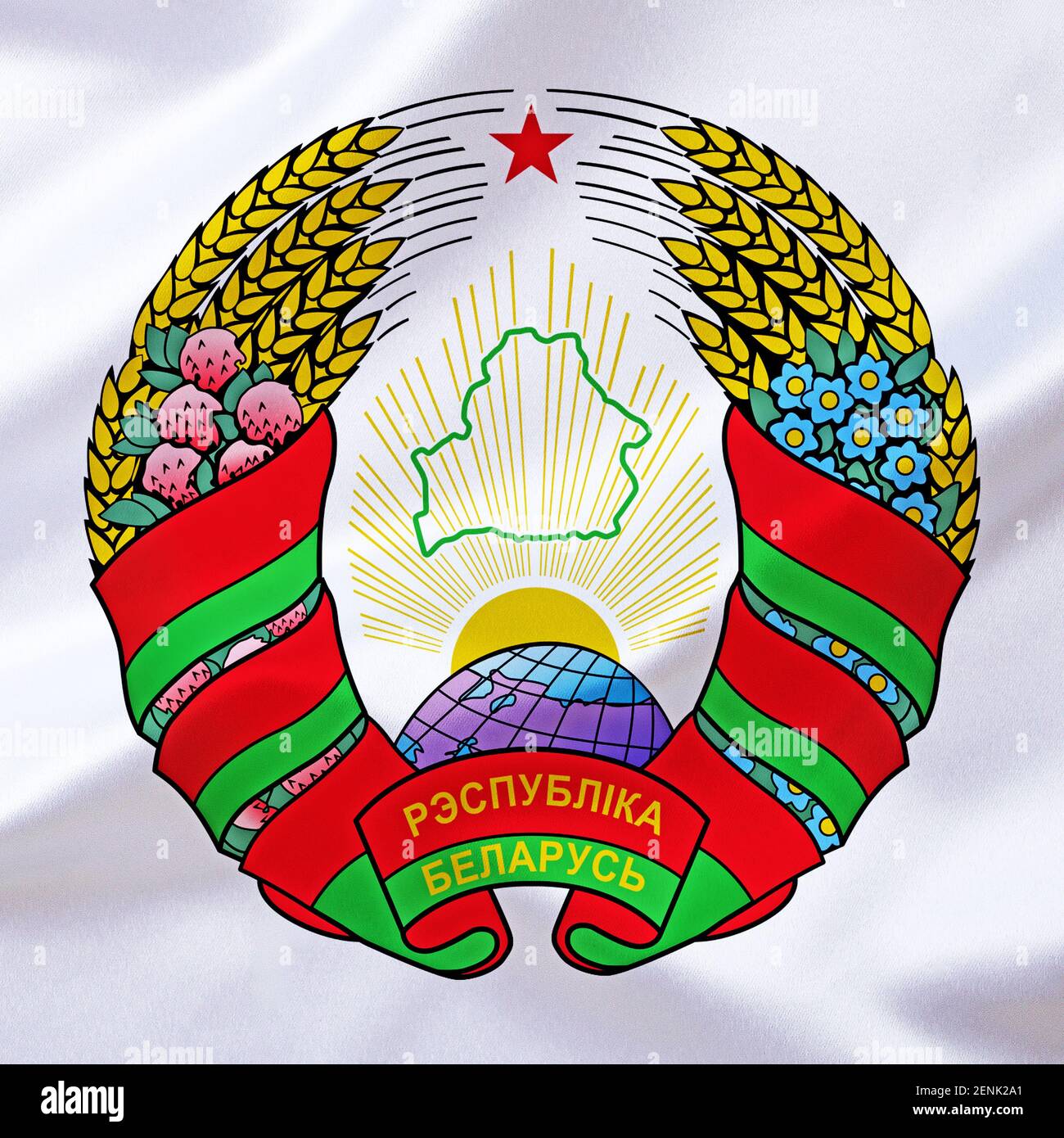 Das Wappen von Belarus, Weissrussland, Stockfoto