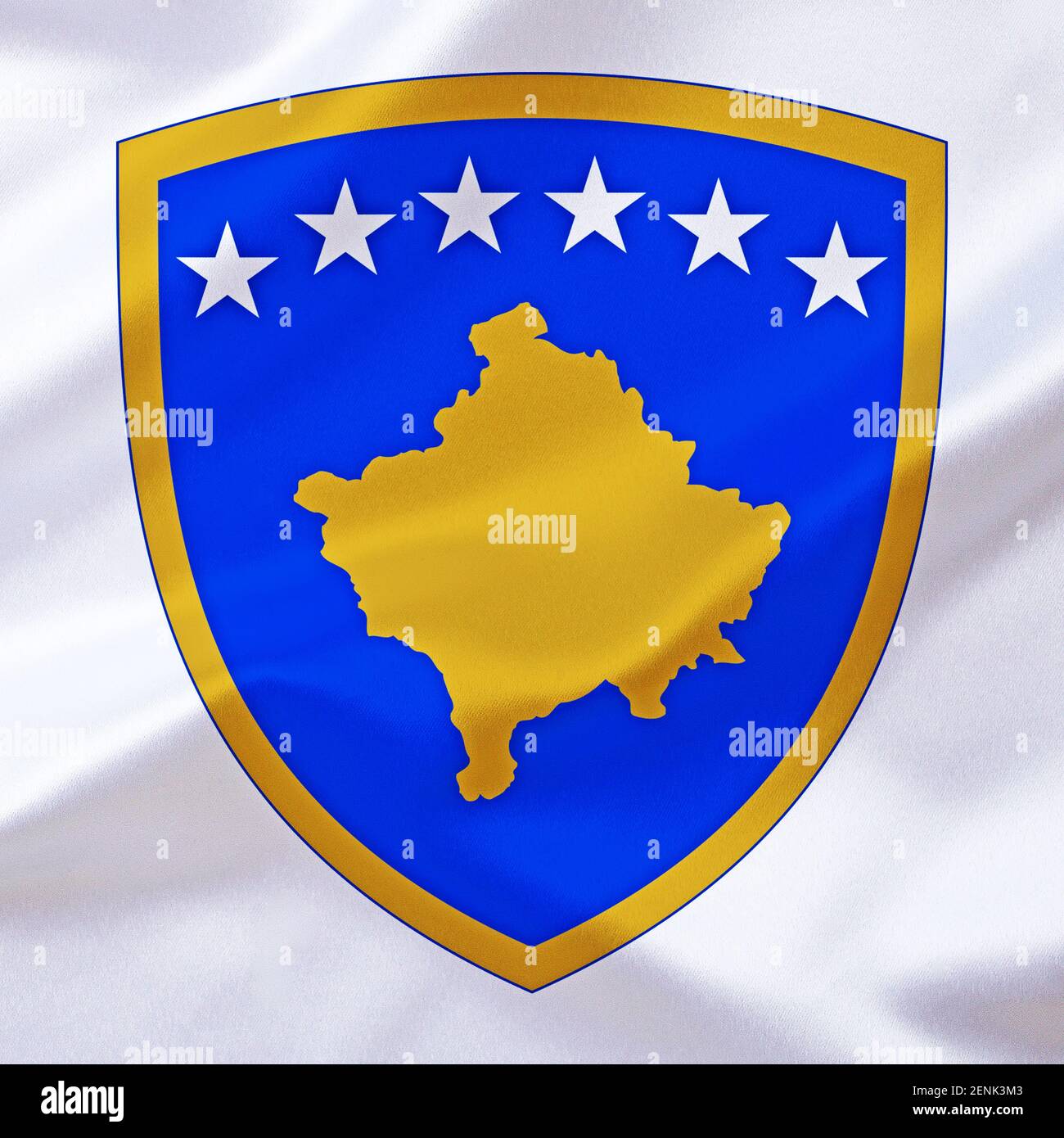 Das Wappen von Kosovo Stockfoto