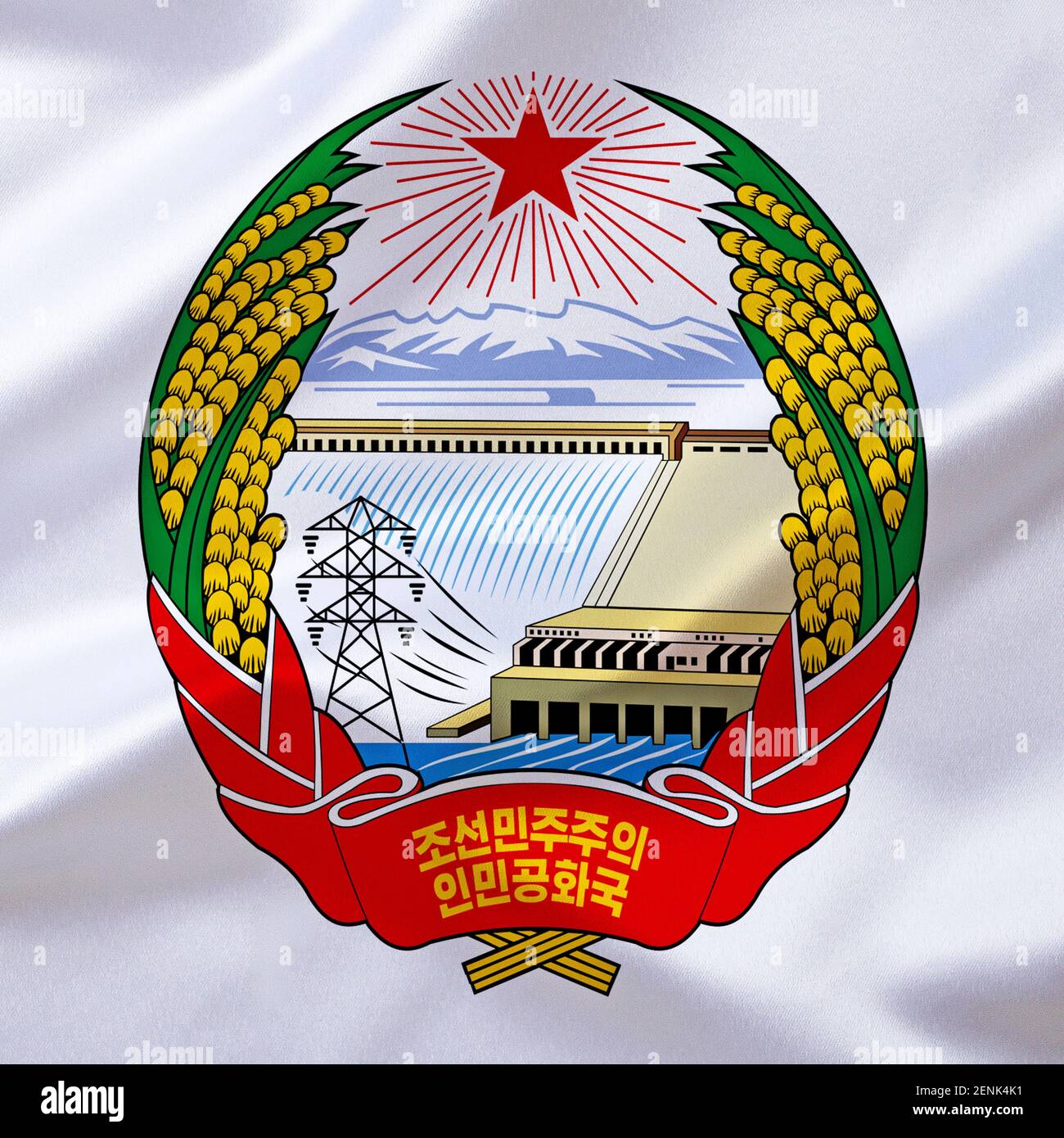 Das Wappen von Nordkorea Stockfoto